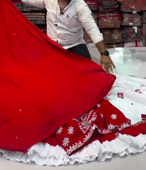 Elegant Digital Print Cotton Lehenga with Mirror Lace Border ✨