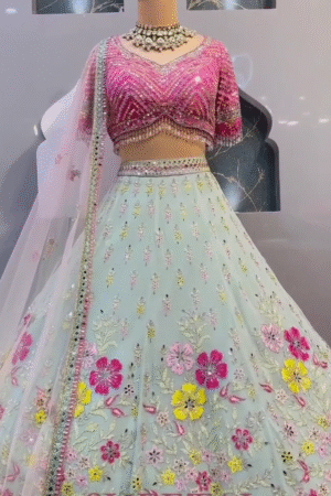 Georgette Lehenga Choli With Net Dupatta Elegant Festive Wear With Flowing Flair & Modern Ethnic Charm