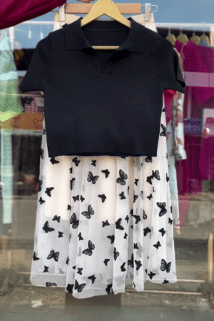 🦋 Butterfly Fly Skirt Set for Girls – Premium Edition