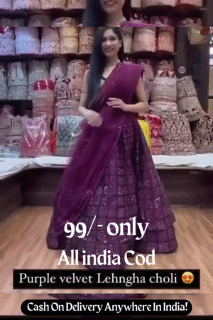✨ Glam Up with Stylish Purple Velvet Lehenga Choli 👗💎