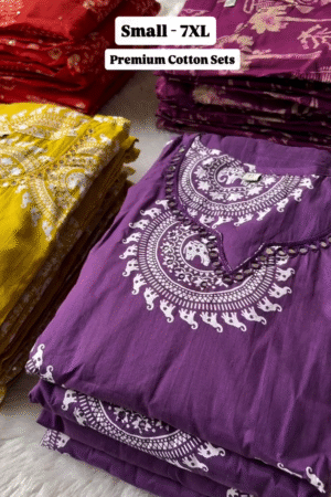 💜Royal Heritage Premium Cotton Printed Kurta Set