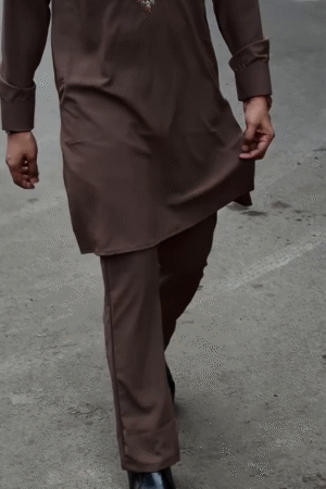 Brown Traditional Men’s Kurta Pajama Set