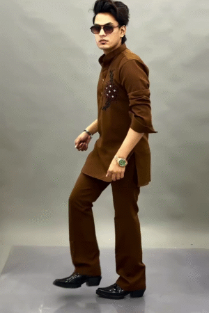 Designer Embroidered Men’s Kurta Pajama Set