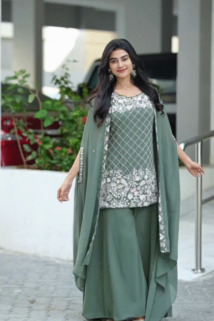 Embroidered Kurti with Flowy Palazzo Pants
