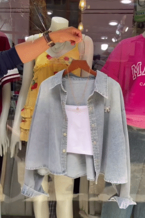 ✨ Chic Breeze Layered Denim Shirt Set ✨