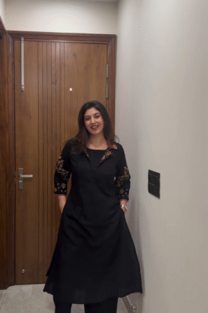 🖤 Midnight Elegance Embroidered Kurta Set 🖤