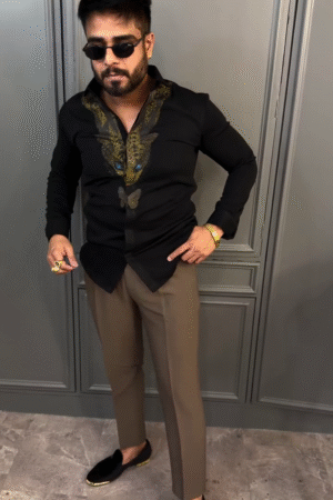 🖤 Royal Panther Embroidered Shirt – Power, Luxury & Statement Style 🖤