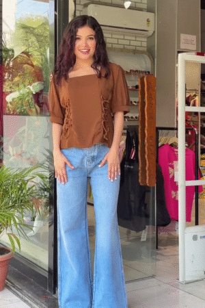 🤎 Cocoa Lace-Up Corset Top – Chic, Feminine & Effortlessly Trendy ✨💫