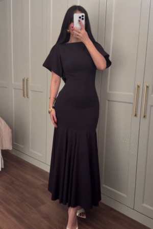 🖤 Midnight Elegance Mermaid Dress – Chic Bodyfit Maxi Gown ✨👗