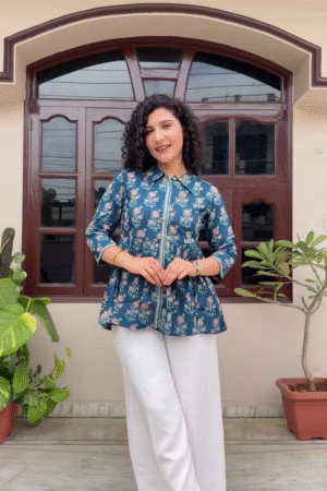 🌸✨ Blush Bloom Floral V-Neck Kurti – Elegant Everyday Grace Top 🌿💖