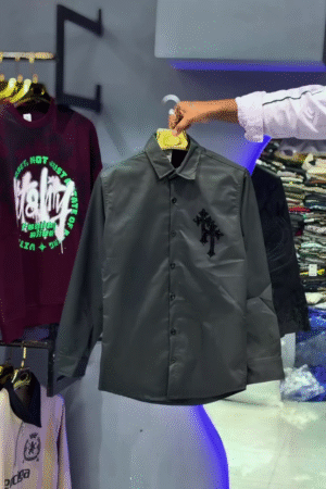 🩶✨ Urban Luxe Grey Statement Shirt – Minimal Edge Premium Casual Wear 😎🔥