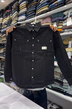 Midnight Edge Utility Black Shirt – Sleek Street Smart Essential 🖤🔥👔