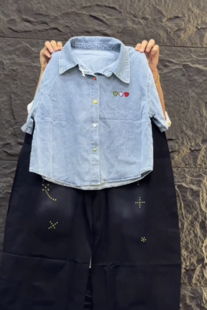 💙 Heart Charm Denim Co-Ord Set 💙