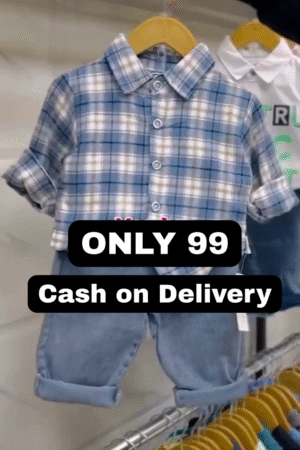 Trendy Kids Cotton Check Shirt & Denim Shorts Co-ord Set ππ | Stylish Summer Outfit for Boys & Girls | XXS to XXL