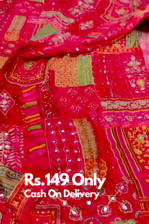 Womenβs Designer Patchwork Dupatta / Ethnic Shawl β¨π | Heavy Embroidered Mirror Work Traditional Dupatta | Festive & Wedding Special | XXS to XXL