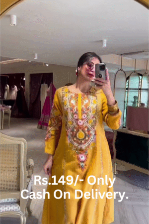 Women’s Luxury Embroidered Ethnic Kurti ✨💛 | Designer Traditional Long Kurta for Women | Festive, Party & Wedding Wear | XS to XXL