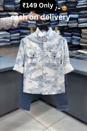 Premium Cloud Wash Printed Casual Shirt with Classic Blue Denim Jeans Combo for Men βοΈππ