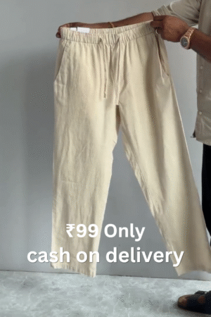 Premium Minimalist Beige Relaxed Fit Cotton Linen Lounge Pants for Men & Women π€β¨π