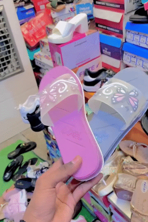 ✨ Premium Butterfly Embossed Comfort Slide Sandals with Soft Flexible Sole, Transparent Strap & Cute Everyday Fashion Design 🩵🩷🦋✨